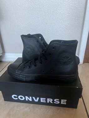 Converse Black High Top Leather Sneakers